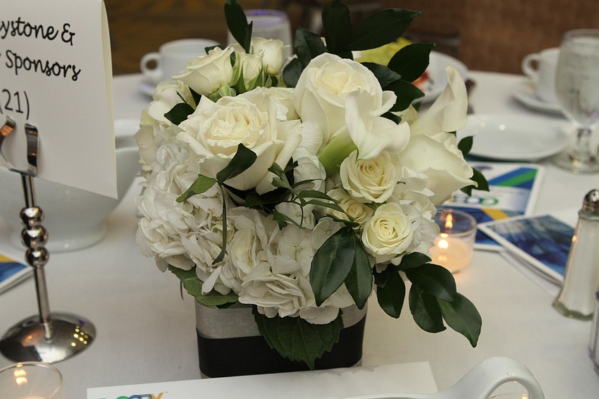 Flowers adorned each table.
