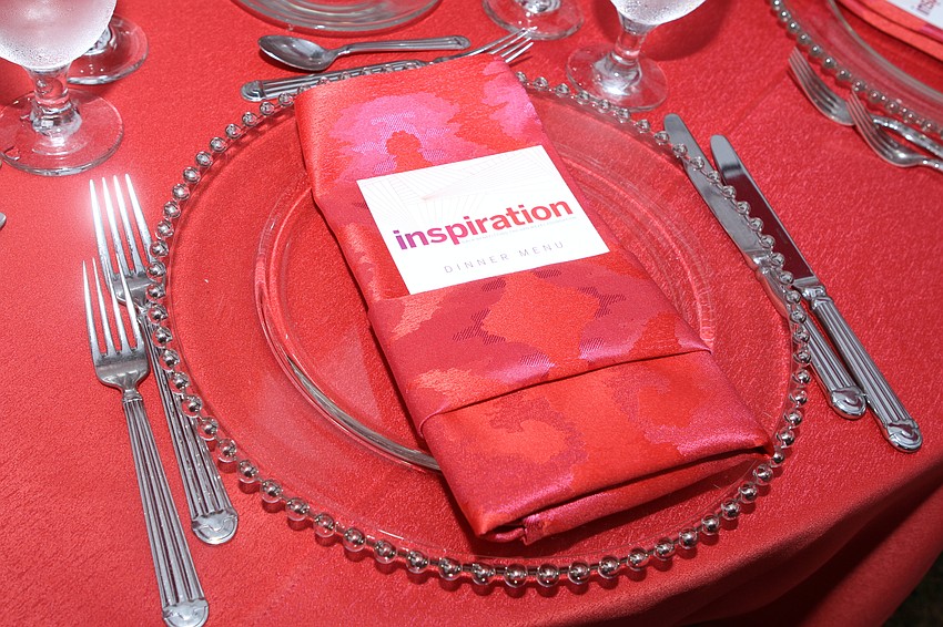 Guests had dinner in a tent area outdoors.