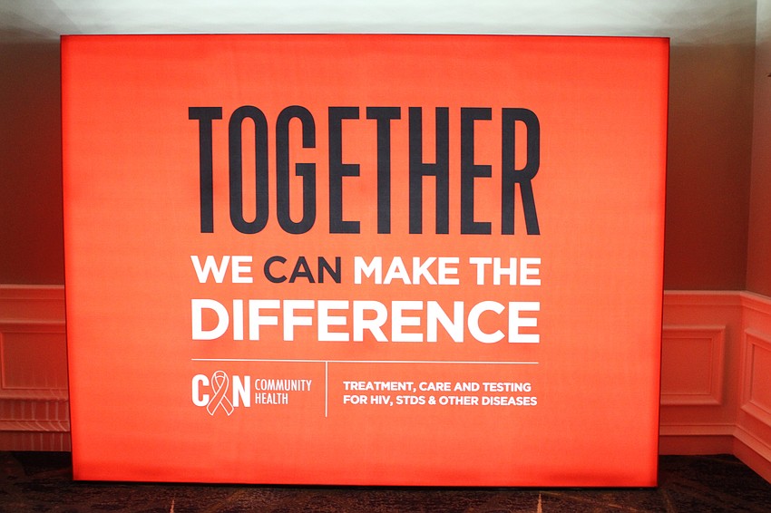 The event had red backdrops for photos