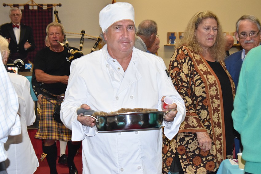 The haggis is served.