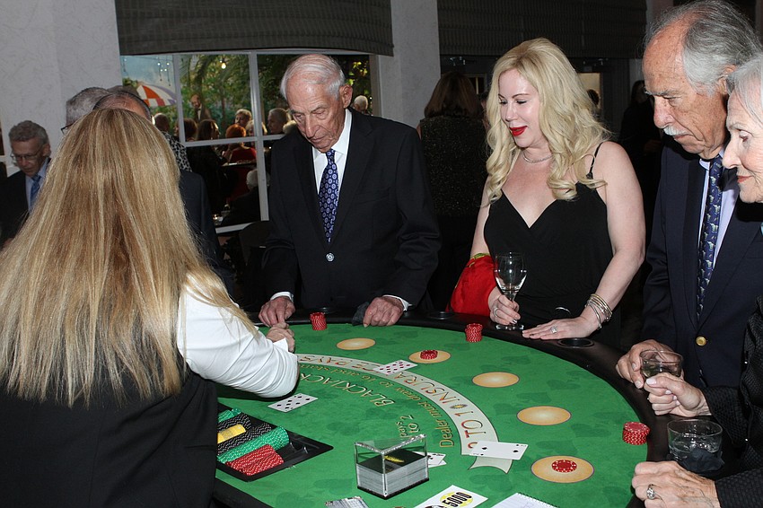 Guests tried their luck at the blackjack tables.