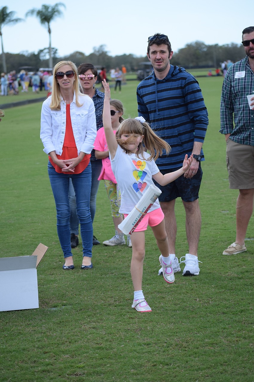 Winter Garden's Tenley Tucker, 6, didn't win a prize during the Observer Toss, but she had great style.