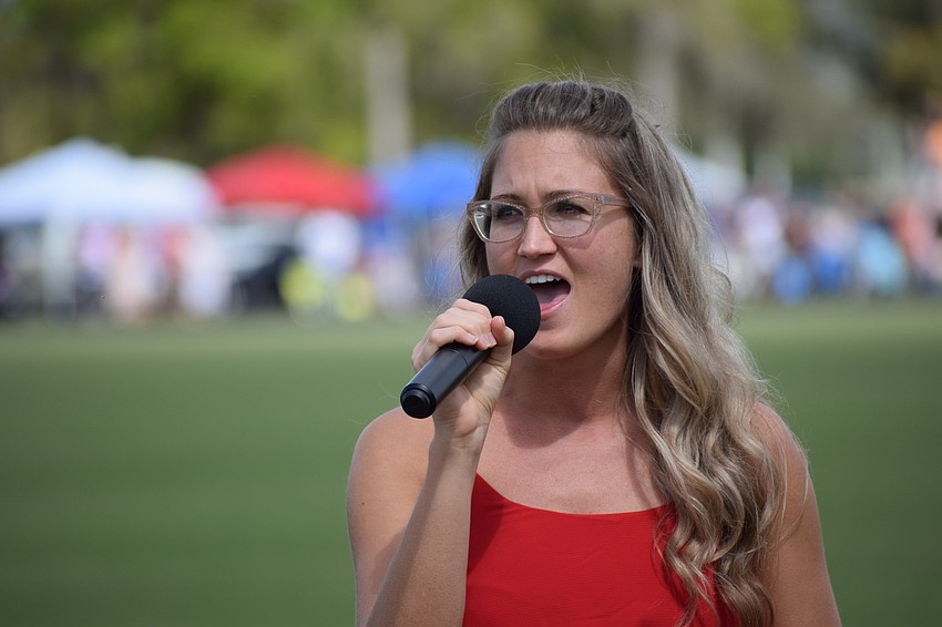 Sarasota's Amanda Yoder gave a beautiful performance of the National Anthem.