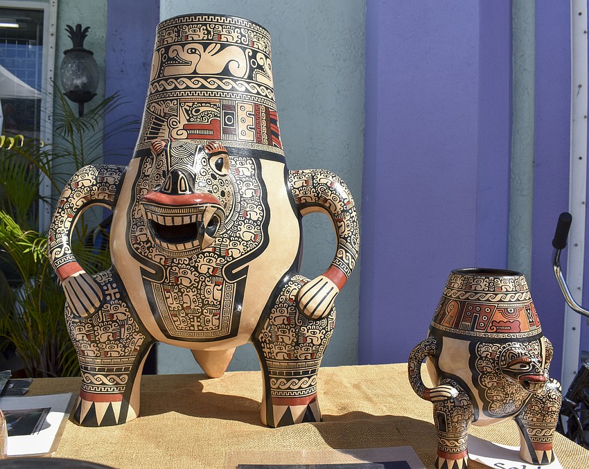 Emmanuel Maldonado's sculptures were for sale during the festival.