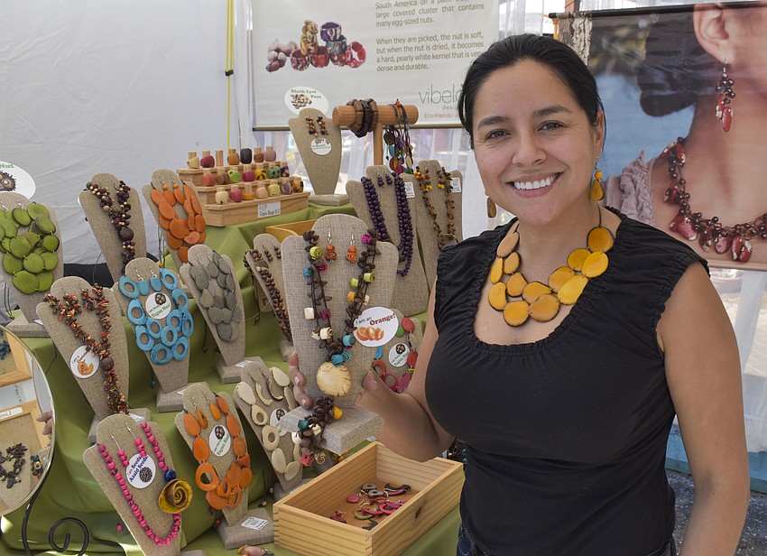 Viviana Bermudez creates eco-friendly jewelry for Vibelo Designs.