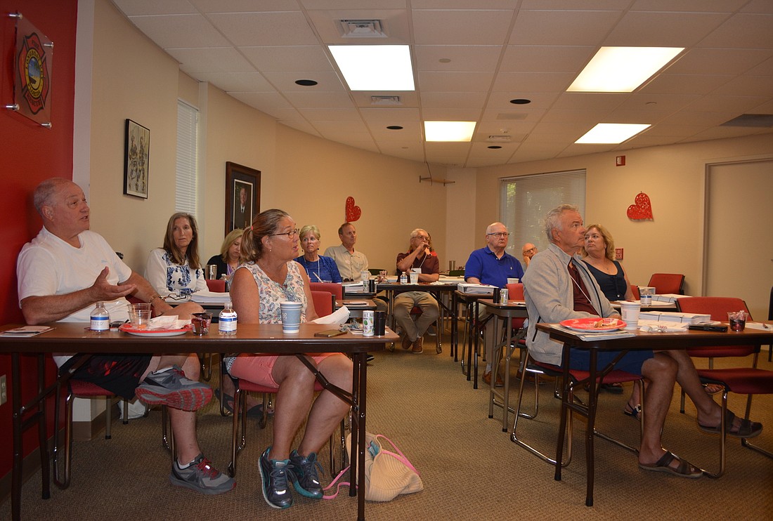 Longboat Key residents attend the final class of the Citizens Academy of Government program at the Longboat Key Fire Rescue Department on Feb. 19.