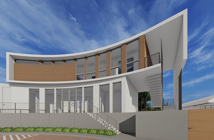 The new structure&#39;s first floor will be 12 feet above sea level. It will include two bedrooms and two bathrooms for the manager on the second level. The first level will offer offices, another bathroom, meeting space and a mailroom