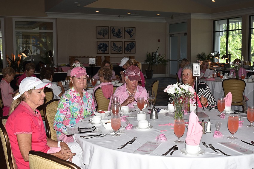 Women dined with their teams.