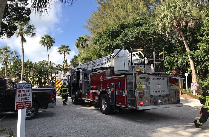 Fire units are on the scene of a reported fire at 5311 Gulf of Mexico Drive. (Town of Longboat Key photo)