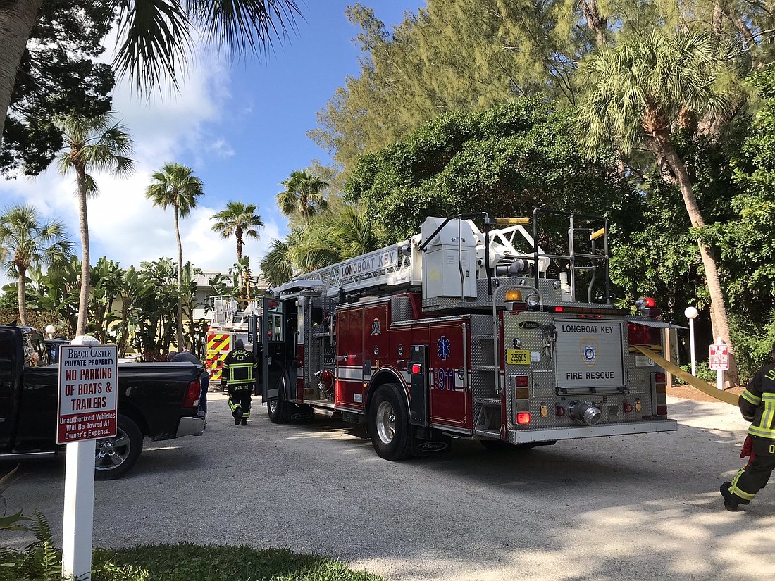 Fire units are on the scene of a reported fire at 5311 Gulf of Mexico Drive. (Town of Longboat Key photo)