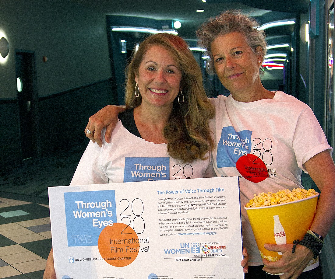 Chris Serio Martin, left, and Scott Osborne, organizers for UN Women USA Gulf Coast Chapter&#39;s annual Through Women&#39;s Eyes International Film Festival, are excited about the festival exerting its identity as a standalone event.