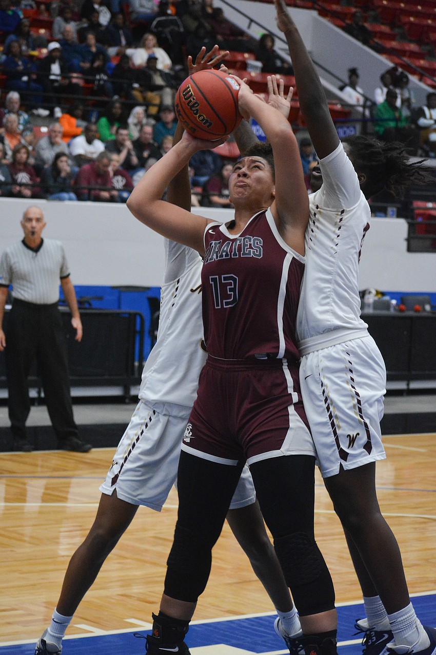 Bella Patterson had just two points, but five rebounds for the Pirates.