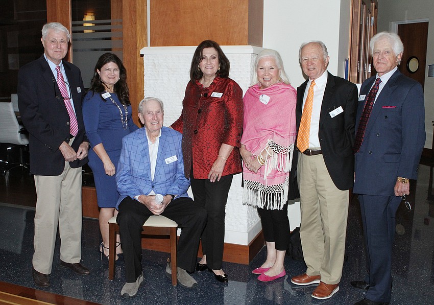 Board members Dick Robbins, Lisa Krebs-Knepp, Howard Rooks, Executive Director Marjorie Broughton, board members Elizabeth Van Riper, Ralph Hall and Jim Hastings