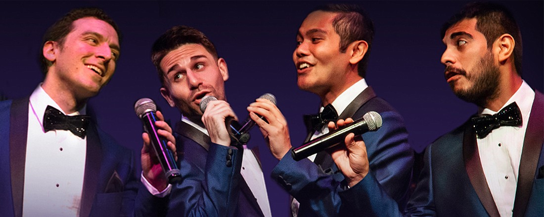 The "Unchained Melodies" quartet of James LaRosa, left, Nick Anastasia, Nathaniel P. Claridad and David Marmanillo weren&#39;t old enough to have known the doo-wop era firsthand. They discovered its appeal doing "Unchained Melodies."