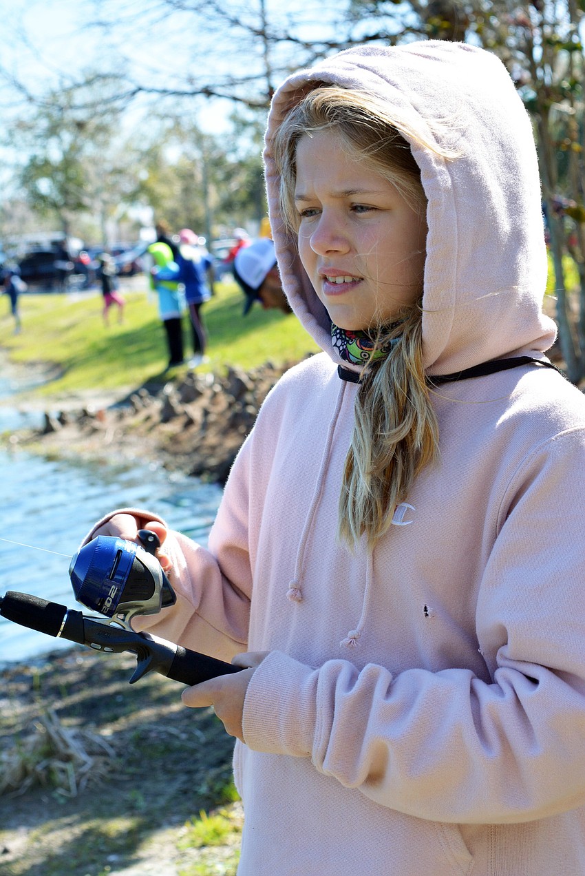 Twelve-year-old Riley Becker, of Sarasota did not have many bites because of the wind, she said.