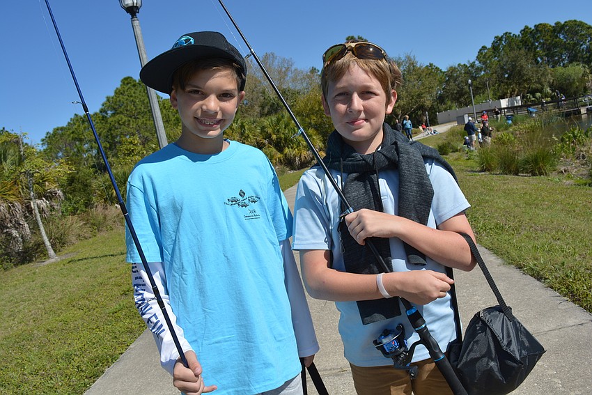 Braden River Elementary School's Ethan Stobreck and Amidaus Kayne, both 11, fish together once a week. They also were fishing buddies for the tournament.