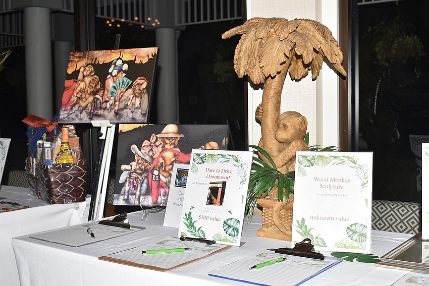 Auction items — many related to the Monkey Bar — were available for attendees.