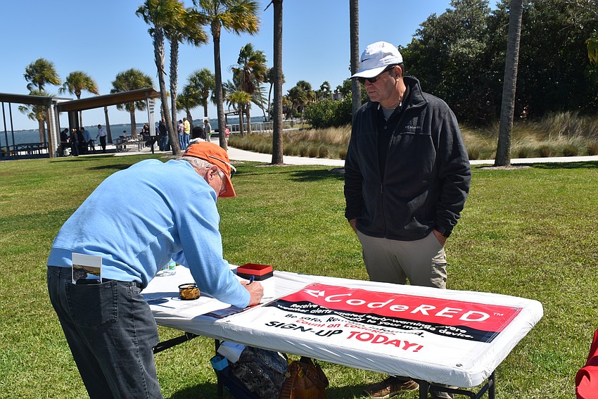 Bob Jensen fills out the CodeRed information.