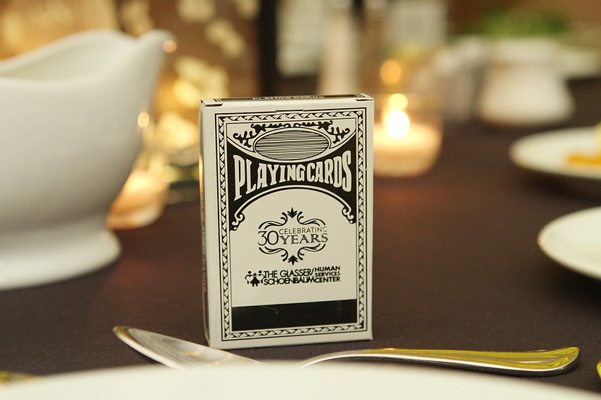 Playing cards were at some tables.