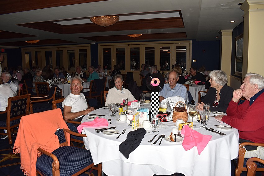 Attendees sat down to dinner after the dancing.