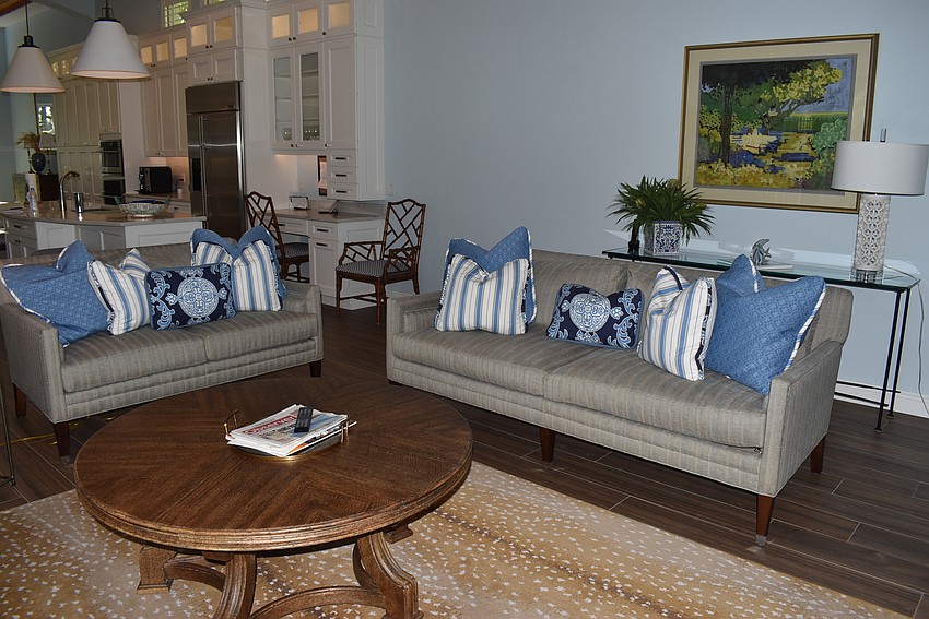 Further into the home is another seating area.