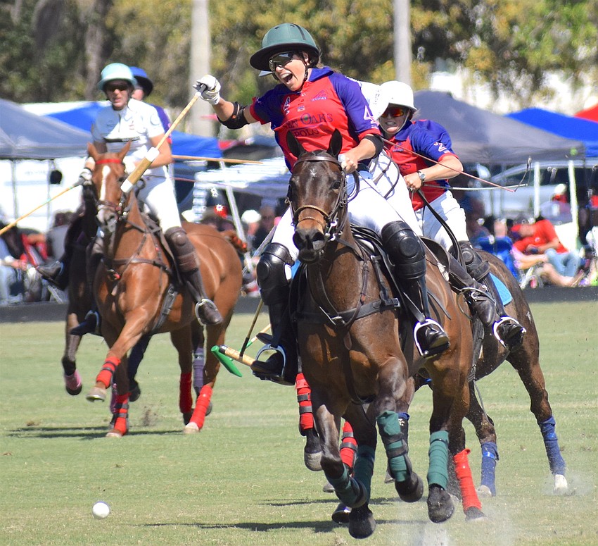Ten Oaks' Paige Boone celebrates a goal during action against San Saba.
