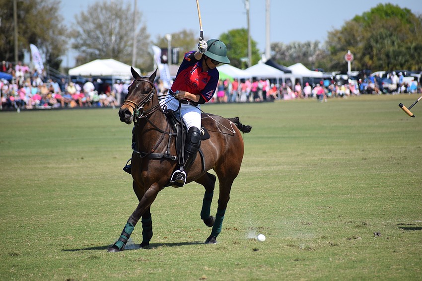 Ten Oaks' Paige Boone rips a shot back in the other direction.