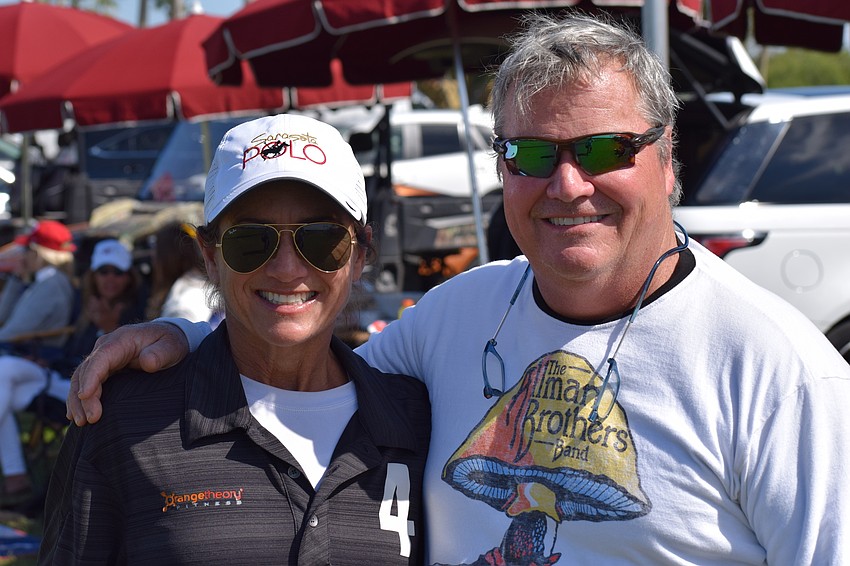 Jayme and Tommy Klauber of Lakewood Ranch enjoy the day at the Sarasota Polo Club.