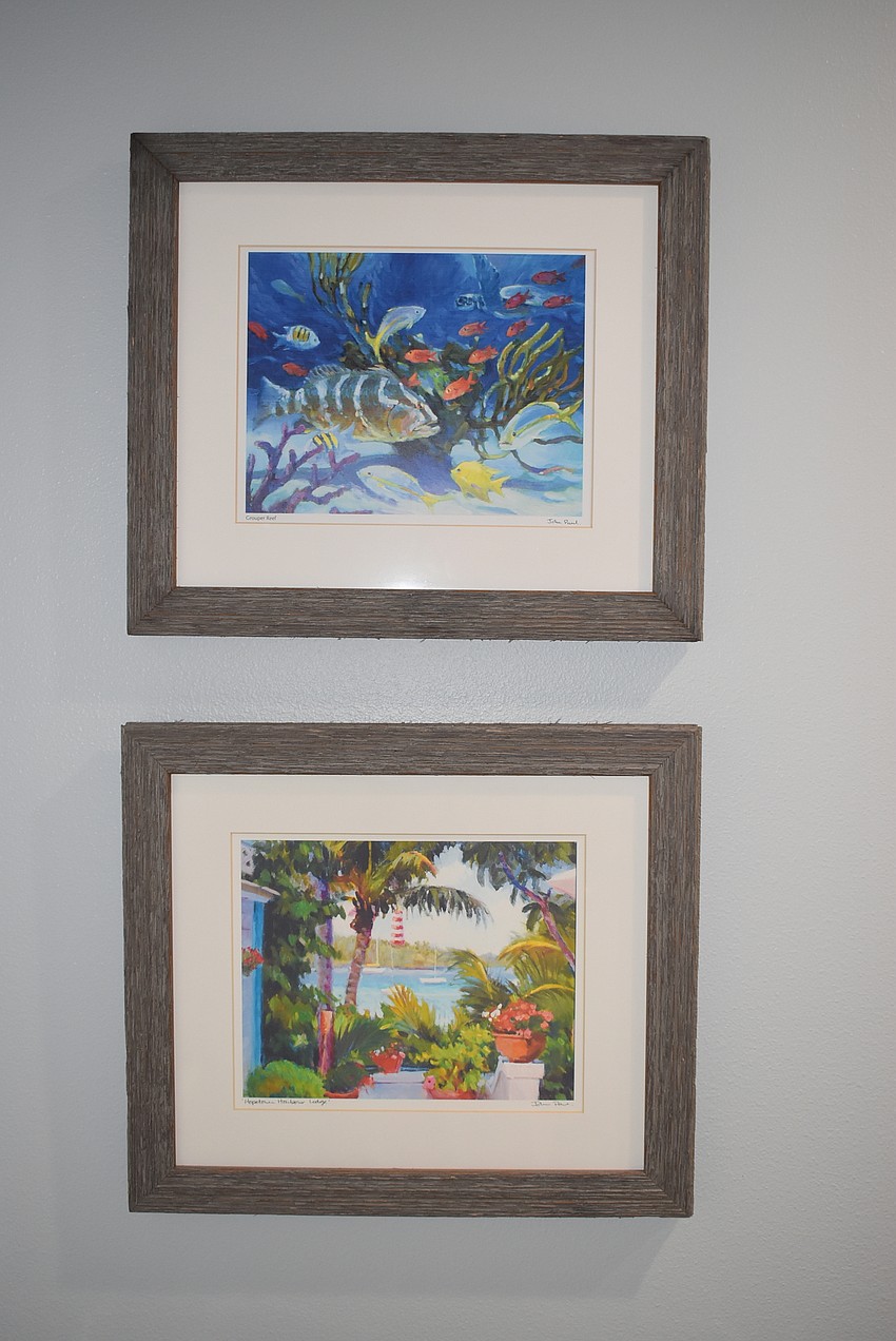 Marine art dots the walls as well.