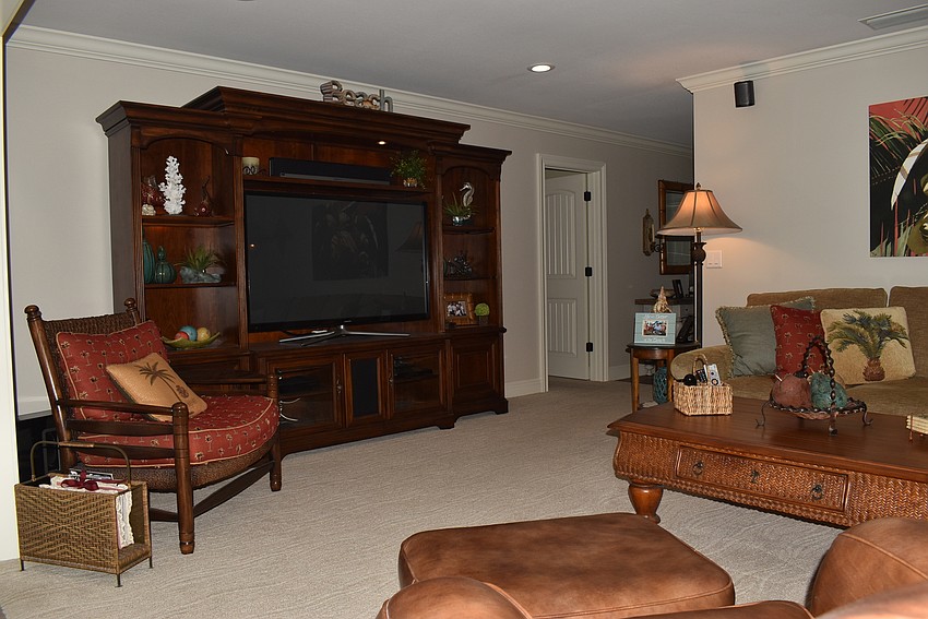 The living room invites guests to get cozy.