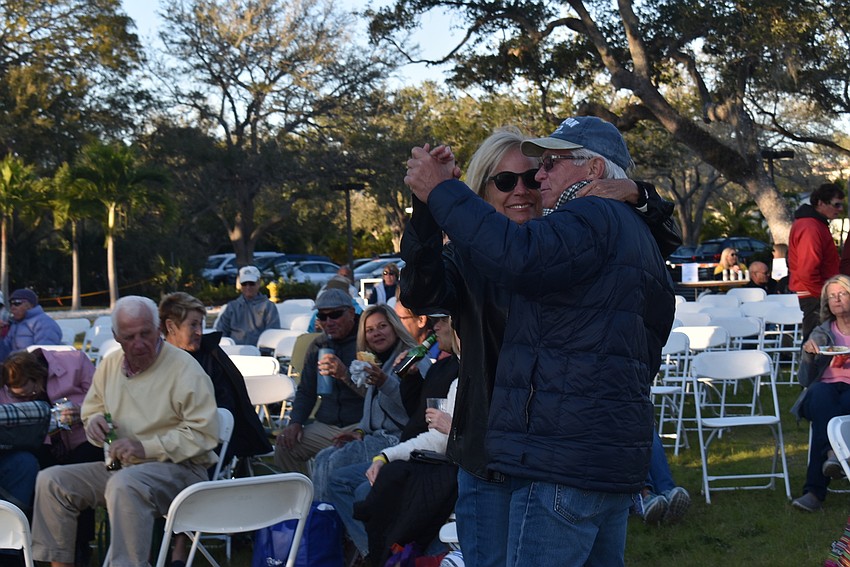 Couples danced to the music as the concert warmed up.