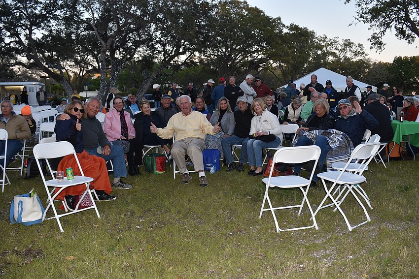 One large group got closer to the stage.