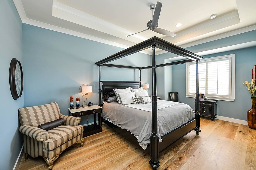 One bedroom features a four-poster bed. Photo courtesy of Angela Nutter.