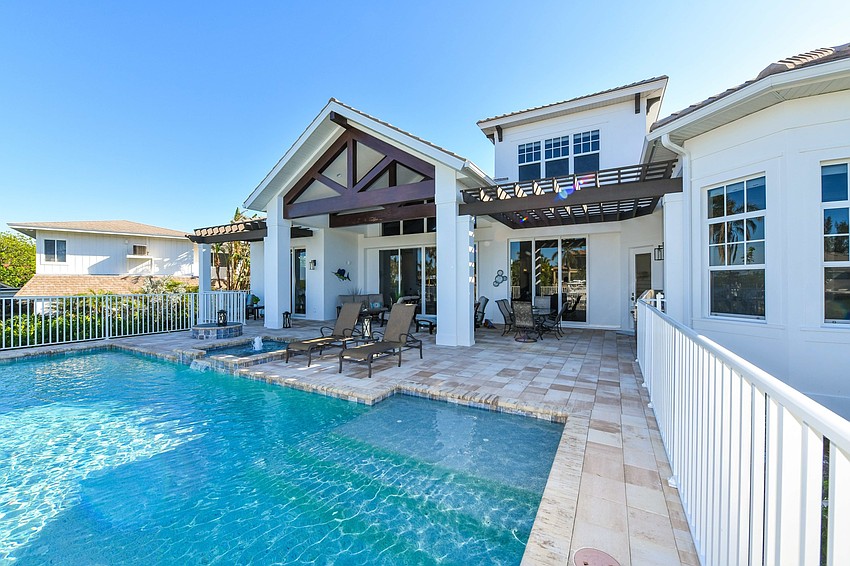 The Langteau's backyard features a large pool. Photo courtesy of Angela Nutter.