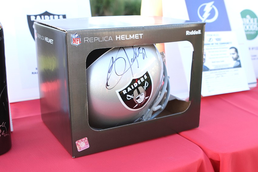 Autographed sports memorabilia were available at the silent auction.