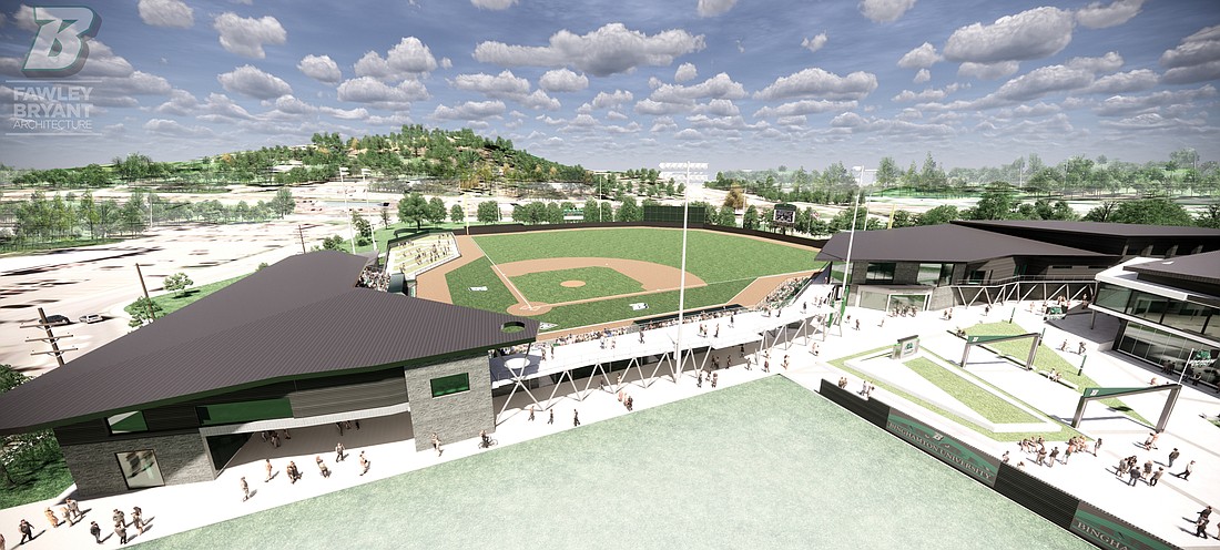A rendering of the future Binghamton University baseball complex designed by Fawley Bryant.