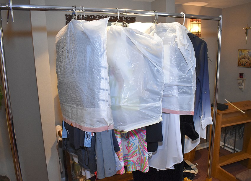 The outfits were kept under wraps before the event began.