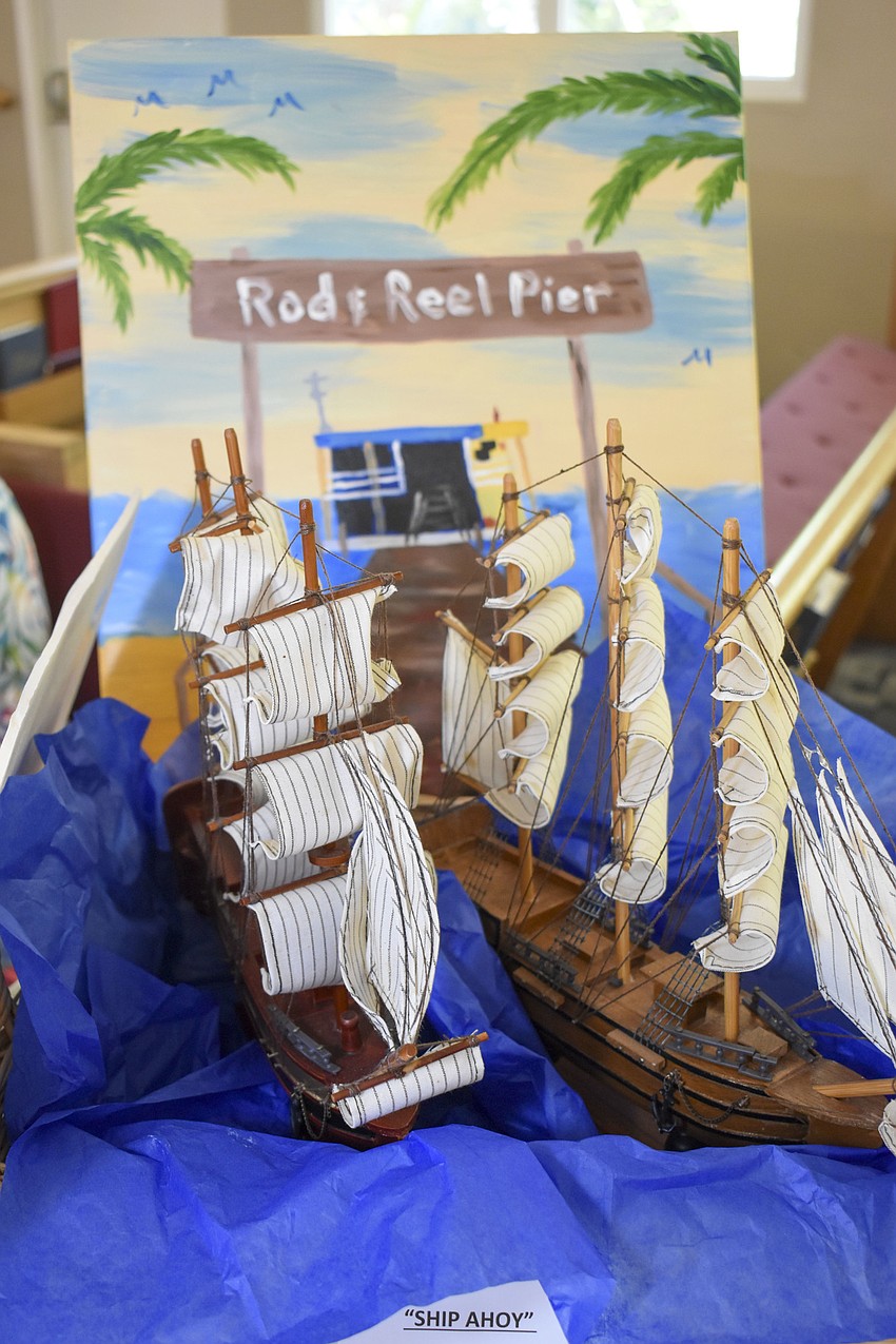 One of the silent auction items was a model ship.