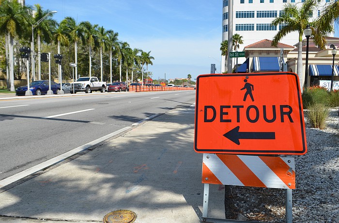 Northbound traffic now flows nonstop un U.S. 41 through the Fruitville Road intersection, but a detour to a temporary roadway is required.