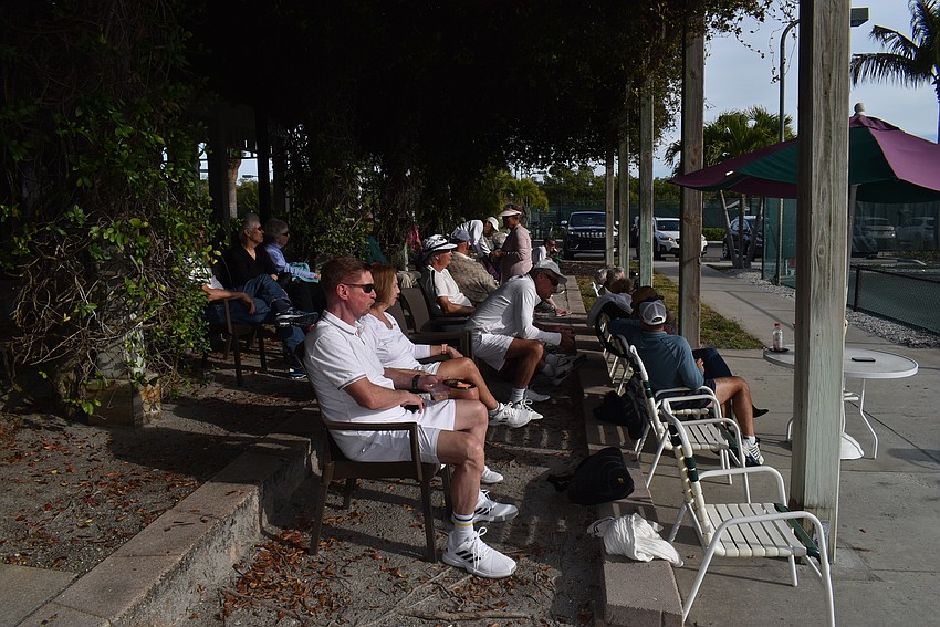 Attendees watched the exhibition.