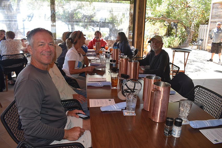 Volunteers at lunch.