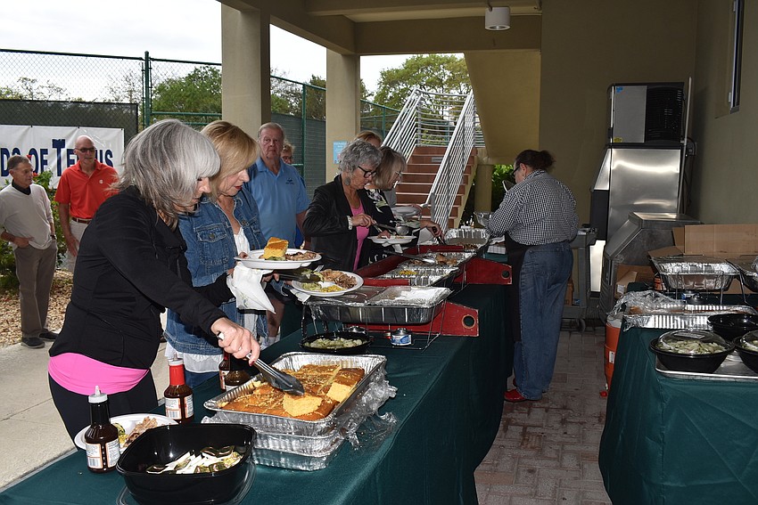 Attendees got a plate of Nancy's BBQ.