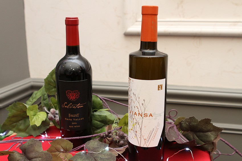 The event had a wine wall.