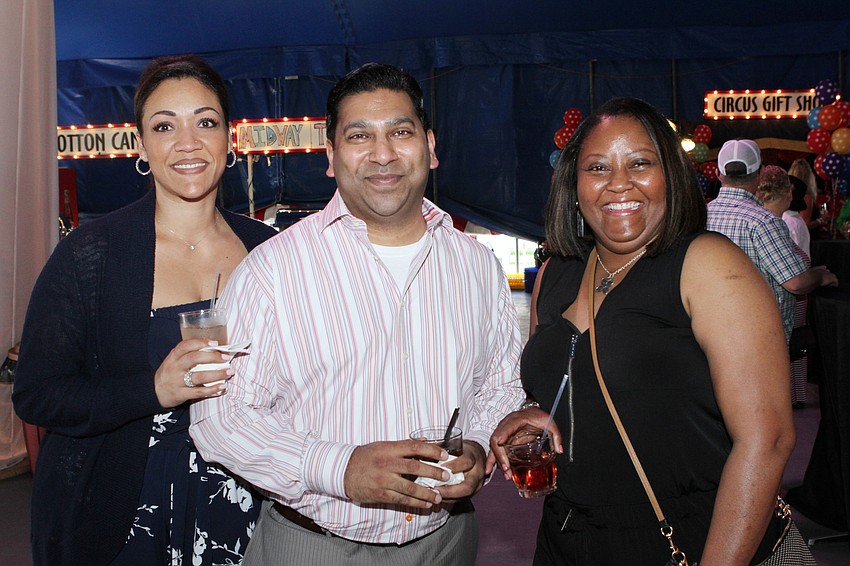 Latoya and Nirmal Patel with Karen Gray