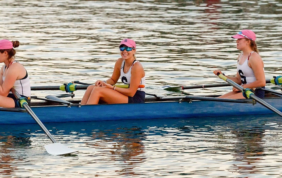 Sarasota Crew senior Megan Caron said she would still race if it was an option, as she does not want to miss the chance to make memories. Photo courtesy Megan Caron.