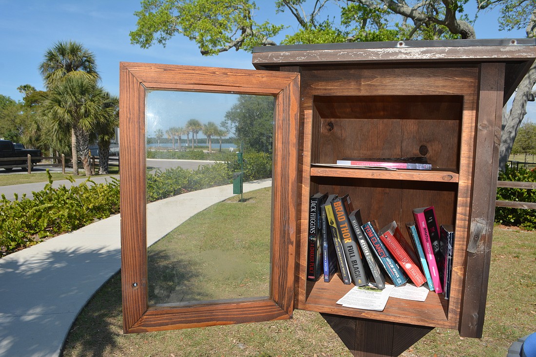 The Little Free Library at Bayfront Park on March 12.