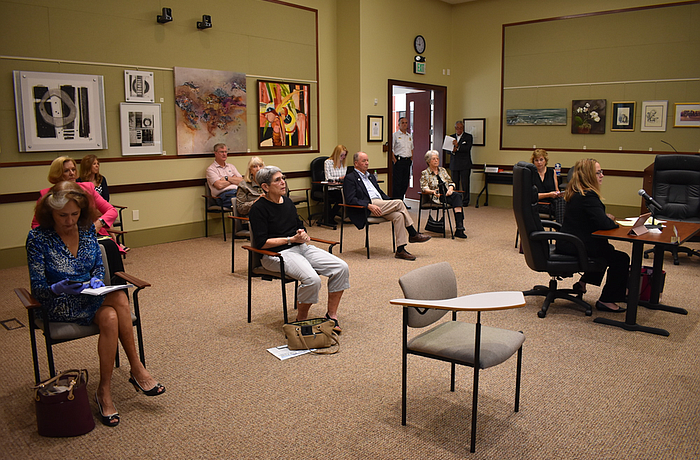 About 20 or so people attended the Longboat Key Statutory Meeting on Monday, March 23. Town staff did its best to space out the chairs to practice appropriate social distancing amid concerns about the coronavirus pandemic.