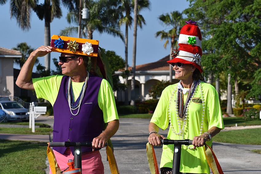 Gary and Lynn Coffin bring the festivity.