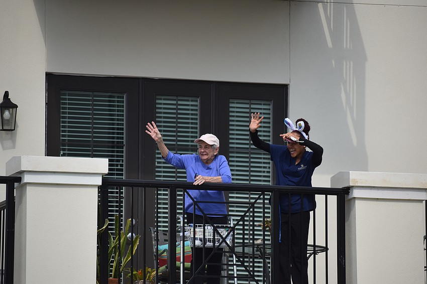The joy was obvious in the faces of Grand Living residents and employees as the parade of horses made its way around the building.