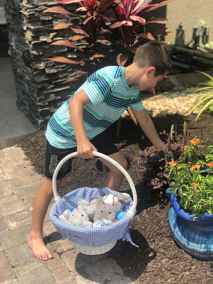 Levi Johnson, 8, of the River Club knows all the best hiding places.